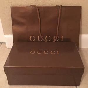 Authentic Gucci Shoebox & Shopping Bag